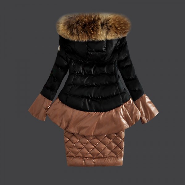 Moncler Donna Giù cappotto Nero Presa M1063
